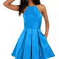 Vestido Halter Fit &amp; Flare B Darlin Juniors Azul Brilhante Tamanho 11/12