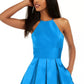 Vestido Halter Fit &amp; Flare B Darlin Juniors Azul Brilhante Tamanho 11/12