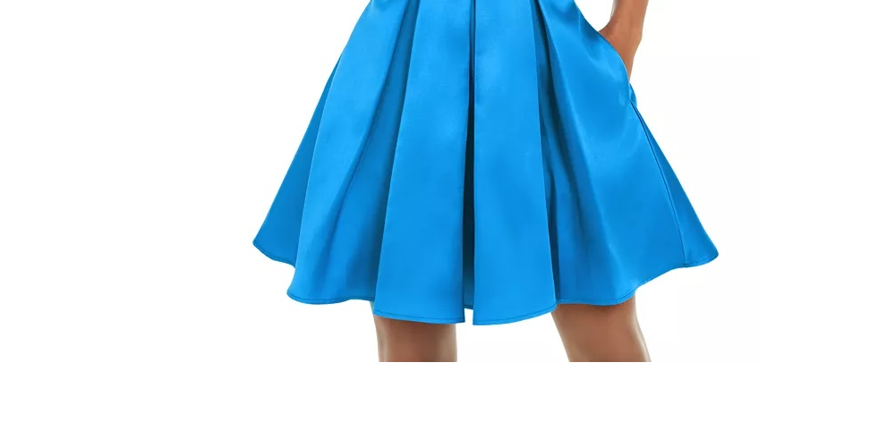 Vestido Halter Fit &amp; Flare B Darlin Juniors Azul Brilhante Tamanho 11/12