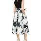 Vestido feminino estampado SL Fashions, comprimento alto e baixo, preto, tamanho 10