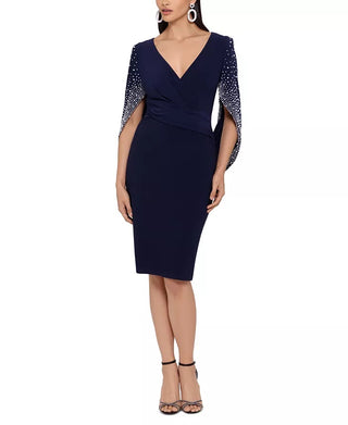 Vestido feminino Betsy &amp; Adam com decote drapeado nas costas, turquesa, tamanho 6