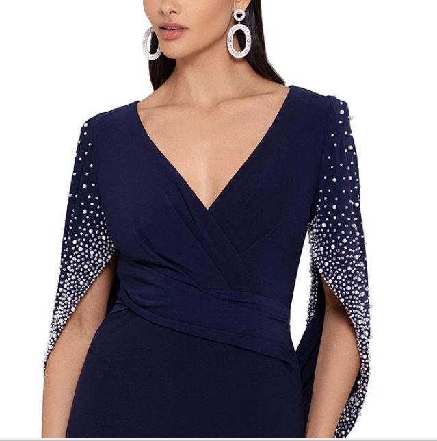 Vestido feminino Betsy &amp; Adam com decote drapeado nas costas, turquesa, tamanho 6