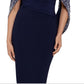 Vestido feminino Betsy &amp; Adam com decote drapeado nas costas, turquesa, tamanho 6