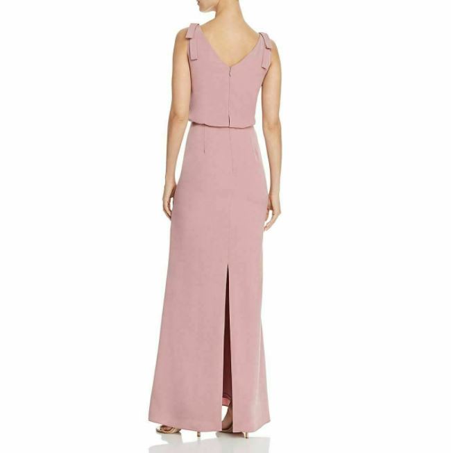 Vestido feminino Adrianna Papell Bluson com decote careca, rosa, tamanho 10