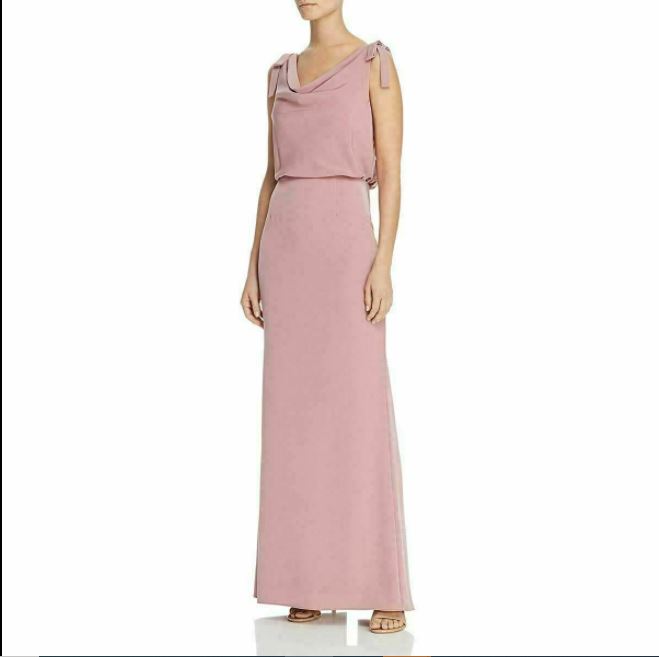 Vestido feminino Adrianna Papell Bluson com decote careca, rosa, tamanho 14