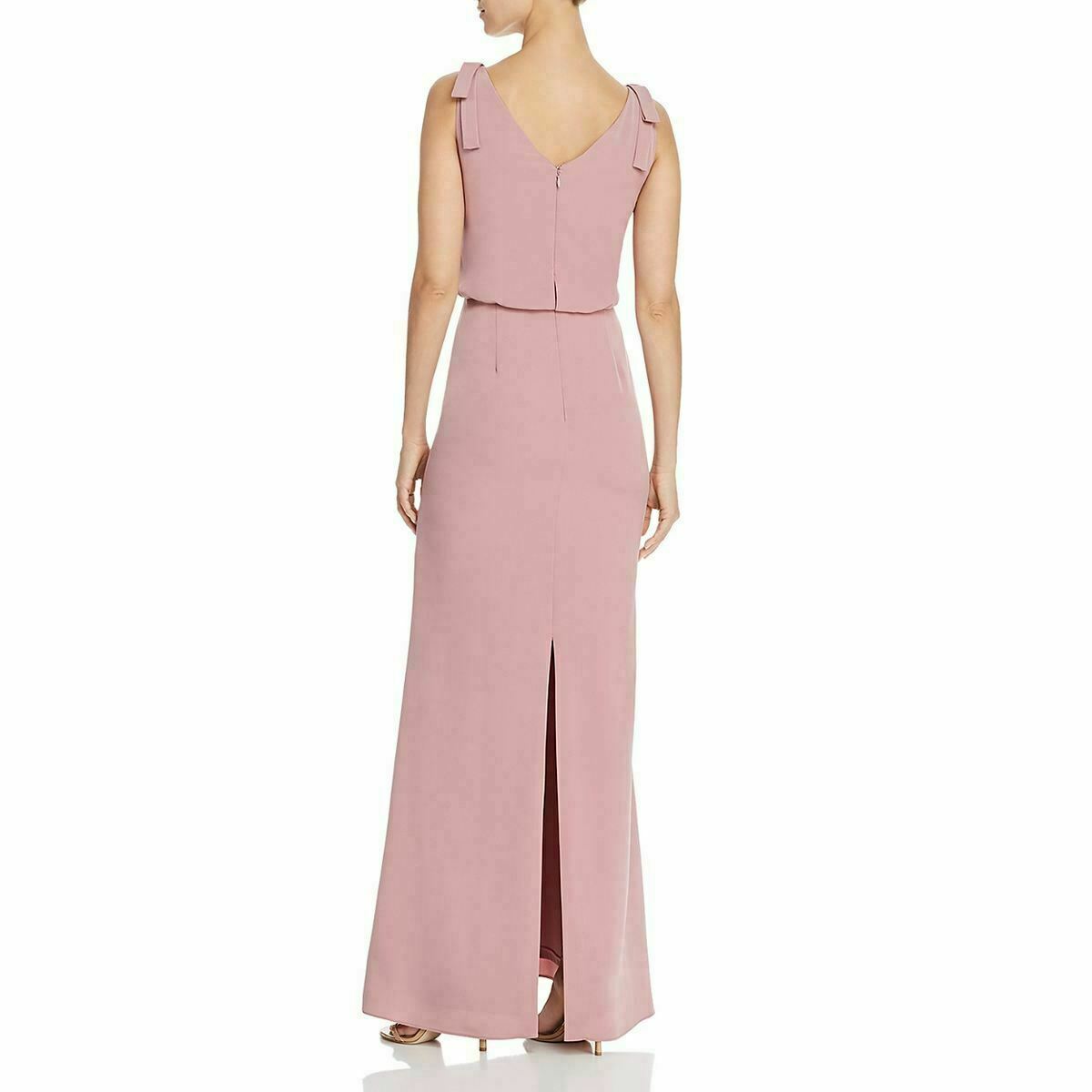 Vestido feminino Adrianna Papell Bluson com decote careca, rosa, tamanho 14
