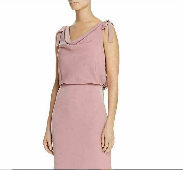 Vestido feminino Adrianna Papell Bluson com decote careca, rosa, tamanho 14