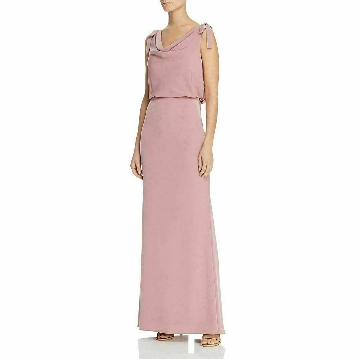 Vestido feminino Adrianna Papell Bluson com decote careca, rosa, tamanho 6