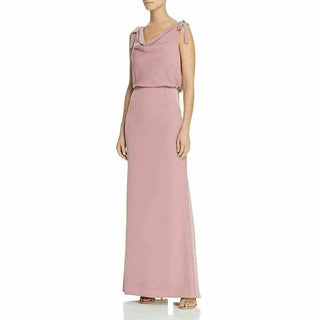 Vestido feminino Adrianna Papell Bluson com decote careca, rosa, tamanho 6