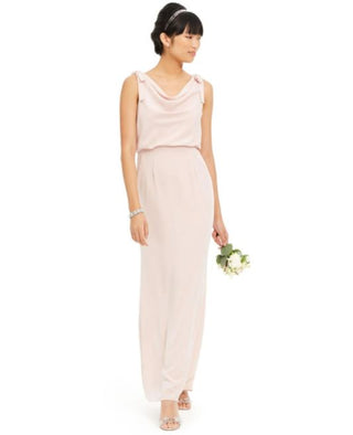 Vestido feminino Adrianna Papell Bluson com decote careca, rosa, tamanho 8