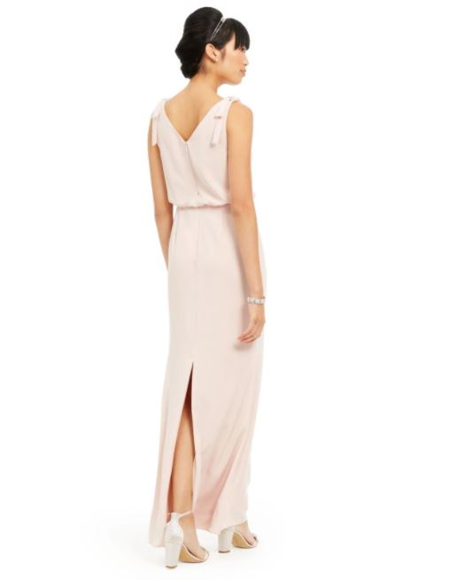 Vestido feminino Adrianna Papell Bluson com decote careca, rosa, tamanho 8