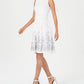 Vestido Calvin Klein Feminino Bordado A-Line Prata Tamanho 2