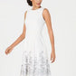 Vestido Calvin Klein Feminino Bordado A-Line Prata Tamanho 2
