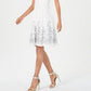 Vestido Calvin Klein Feminino Bordado A-Line Prata Tamanho 2