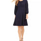 Vestido Calvin Klein Feminino com Botões Frontais e Corte A, Azul Marinho, Tamanho 12