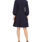 Vestido Calvin Klein Feminino com Botões Frontais e Corte A, Azul Marinho, Tamanho 12