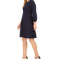 Vestido Calvin Klein Feminino com Botões Frontais e Corte A, Azul Marinho, Tamanho 12