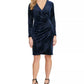 Vestido tubinho franzido feminino DKNY azul tamanho 16
