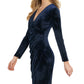 Vestido tubinho franzido feminino DKNY azul tamanho 16