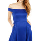 Vestido Teeze Me Junior com bolso e ombro de fora, azul, tamanho 13