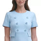 Vestido feminino HARPER ROSE com botões frontais e corte A, azul, tamanho 8