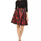Vestido feminino Jessica Howard liso e floral, justo e evasê, tamanho 14, pequeno, na cor carvão