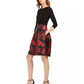 Vestido feminino Jessica Howard liso e floral, justo e evasê, tamanho 14, pequeno, na cor carvão