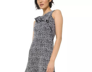 Vestido feminino Michael Kors Jacquard Fit &amp; Flare, prateado, tamanho extra grande