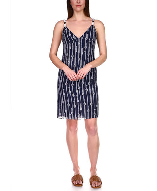 Vestido listrado marinheiro feminino Michael Kors azul tamanho extragrande