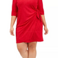 Vestido sarongue de malha com glitter plus size Robbie Bee feminino, vermelho, tamanho 1X