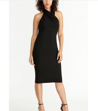 Vestido justo com alças finas Rachel Roy feminino, preto, tamanho extragrande