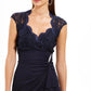 Vestido de renda feminino Connected, azul marinho, tamanho 6