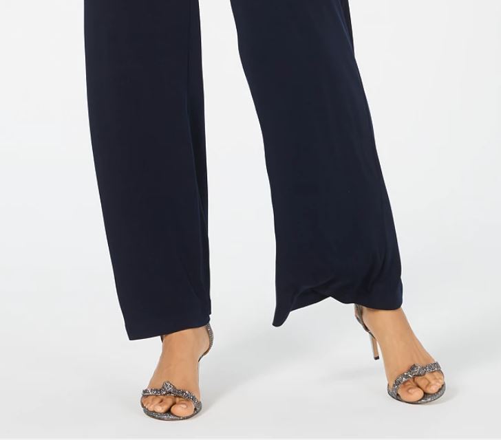 Macacão feminino com sobreposição assimétrica Connected, azul marinho, tamanho 6