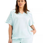 Blusa feminina Alfani plus size com decote em V, azul, tamanho 2X