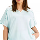 Blusa feminina Alfani plus size com decote em V, azul, tamanho 2X