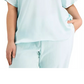 Blusa feminina Alfani plus size com decote em V, azul, tamanho 2X