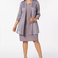 Vestido plus size e jaqueta metálica feminino R &amp; M Richards, tamanho 20W, prateado