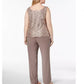 R &amp; M Richards Terno feminino plus size 3 peças e blusa bege tamanho 20W