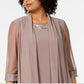 Conjunto de vestido e jaqueta plus size R &amp; M Richards feminino marrom, tamanho 14W
