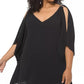 Top feminino Michael Kors Plus com alça de ombro, preto, tamanho 1X
