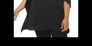 Top feminino Michael Kors Plus com alça de ombro, preto, tamanho 1X