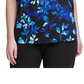 Blusa Calvin Klein Plus Size Feminina Estampa Floral Manga Flutter Azul Tamanho 1X