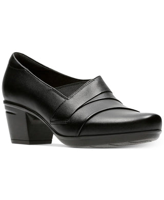 Clarks Collection Women's Emslie Warbler Leather Shooties Shoes Black Size 7.5 M