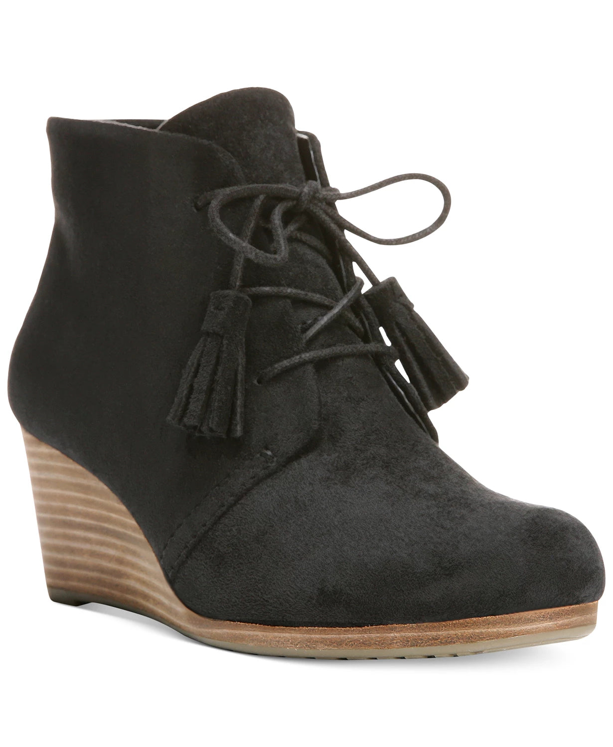 Botas femininas Dr. Scholl's Dakota Wedge, pretas, tamanho 7,5 M
