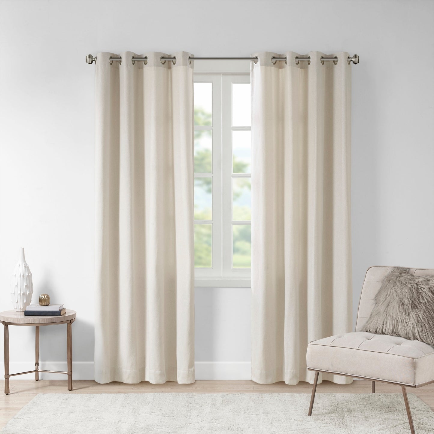 Madison Park Englewood Solid Piece Dyed Grommet Top Single Curtain Panel