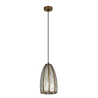 Luminária pendente de vidro de mercúrio espelhado com design de estrutura