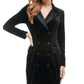 Vestido blazer smoking de veludo City Studios Juniors, preto, tamanho XXG