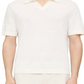 Camisa polo de manga curta e gola aberta Theory Brenan, branca, tamanho XS