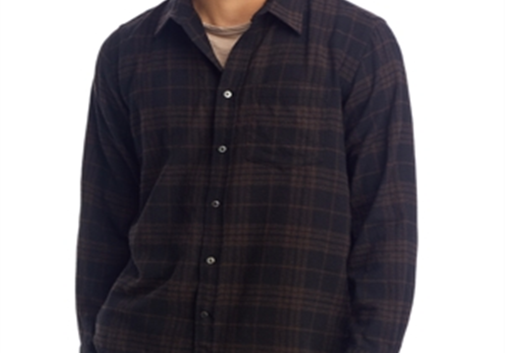 Camisa xadrez Algot Relaxed Fit da Norse Projects, marrom, tamanho G
