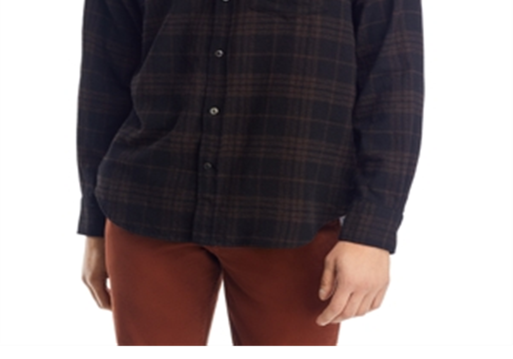 Camisa xadrez Algot Relaxed Fit da Norse Projects, marrom, tamanho G